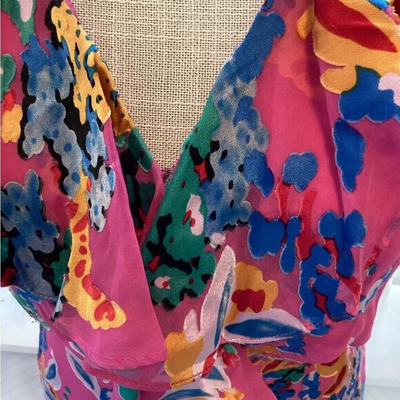 SALONI PINK RITA FLORAL PRINT SIZE 4 1192 - Picture 5 of 9